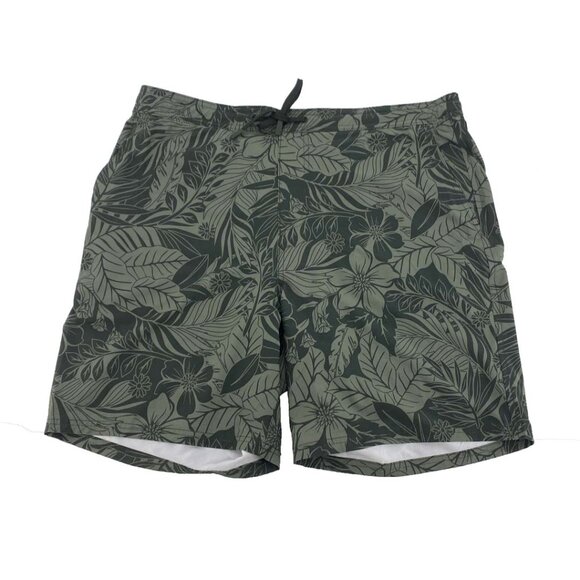 Kirkland Signature | Men's Swim Trunks | Floral Print | Green  | Various Sizes - Picture 1 of 2
